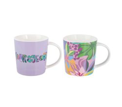Maxwell & Williams DX1282 Becher-Set 380 ml BE FIERCE Courageous, Porzellan, in Geschenkbox