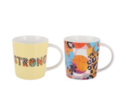Maxwell & Williams DX1284 Becher-Set 380 ml BE FIERCE Strong, Porzellan, in Geschenkbox