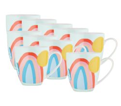 10er SET Maxwell & Williams DX1334 Becher 510 ml SUNSET Regenbogen, Keramik, in Geschenkbox