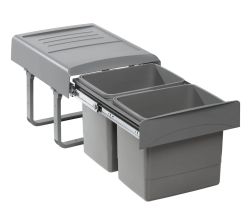 EKOTECH 90044162S Abfallsorter MEGA mit 2x 15 Liter Abfallvolumen / 2-fach Trennung / Soft Closing System