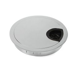 emuca Kabeldurchführung CIRCUM aus Zamak, mattchrom Ø 80 mm / Kabelführung