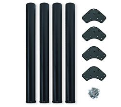 emuca Set aus 4 Tischbeinen, Stahl SCHWARZ Höhe 830 mm - Ø 60 mm / Stützen