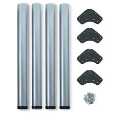 emuca Set aus 4 Tischbeinen, Stahl SILBERGRAU Höhe 830 mm - Ø 60 mm / Stützen