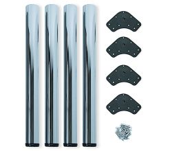emuca Set aus 4 Tischbeinen, Stahl CHROM Höhe 710 mm - Ø 60 mm / Stützen