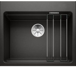 BLANCO 525889 Spüle ETAGON 6 in Schwarz mit InFino®-Ventil und ETAGON-Schienen / Silgranit