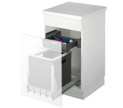 MÜLLEX EURO-BOXX 40-R Abfallsystem inklusive Auszugssystem als Vollauszug, 35 Liter / ab 40 cm Schrankbreite