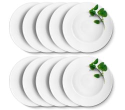 10er SET CreaTable - EUROPA KRÄUTER - Pastateller BASILIKUM 27 cm aus Porzellan