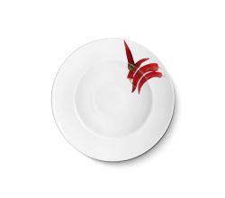 CreaTable - EUROPA KRÄUTER - Pastateller CHILI 27 cm aus Porzellan