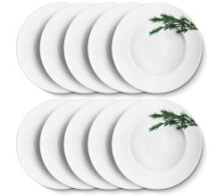 10er SET CreaTable - EUROPA KRÄUTER - Pastateller ROSMARIN 27 cm aus Porzellan