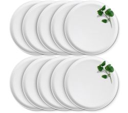10er SET CreaTable - EUROPA KRÄUTER - Pizzateller BASILIKUM 33 cm aus Porzellan