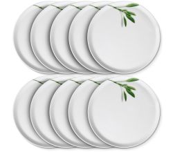 10er SET CreaTable - EUROPA KRÄUTER - Pizzateller SALBEI 33 cm aus Porzellan