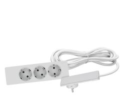 EVOline PlugFix - weiß - mit EVOline Express 3-fach Verteiler Kabellänge 1,5 m / Steckdosenleiste