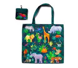 Faltbare wiederverwendbare Einkaufstasche - Animal Kingdom Tierwelt / Einkaufsbeutel / Shopper