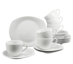 CreaTable FINESSA - Kaffeeservice weiß 18-tlg aus Porzellan / Kaffeegedeck