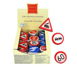 100er SET Verkehrszeichen, lose 12,5 g / Schokolade