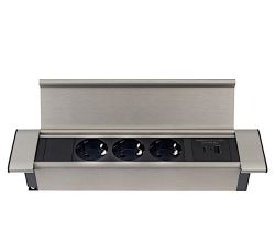 DesignLight Flatbox 3-fach Schuko-Steckdose mit 1x USB A und 1x USB C / Steckdosenverteiler