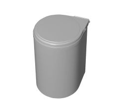 emuca 8035821 Abfalleimer 13 Liter ab 40 cm Schrankbreite, Kunststoff grau