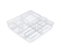emuca Organizer-Würfel-10er Cube Kit für Schublade, Kunststoff, Transparent / Schubladen-Organizer