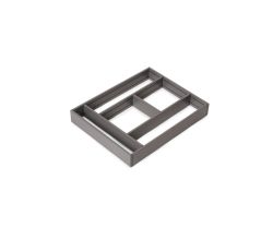 emuca Ausziehbarer Schubladenorganizer 368x470mm für Modulmaße 450x500mm, Aluminium, Anthrazitgrau