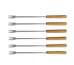Fleisch - Fonduegabeln MODESSA mit Holzgriffen im 6er Set / Fleischfonduegabel / Fonduebesteck / KELA