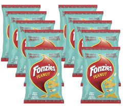10er SET Fonzies Peanut 100 g / Mais-Snack mit Erdnüssen / Knabbergebäck