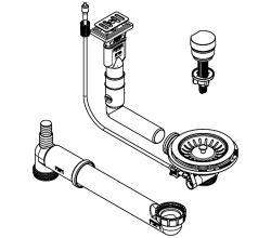 FRANKE 112.0687.873 Ab- und Überlaufgarnitur mit Drehexcenter / Drehexcenterventil