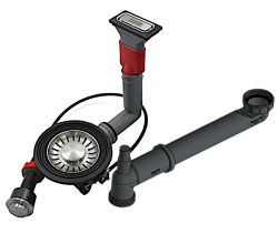 FRANKE Integral Stößelventil 112.0688.093 für HYDROS HDX 684 mit Verbindungsbrücke / Ersatzteil Spüle / Ablaufgarnitur