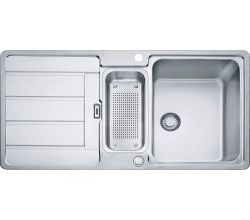 FRANKE Spüle HYDROS HDX 254 mit Druckknopfventil und Resteschale aus Edelstahl / ab 60 cm Unterschrank / Slimtop/Flächenbündig
