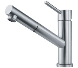 FRANKE Armatur ORBIT massiv EDELSTAHL mit Zugauslauf / Küchenarmatur / Einhebelmischer