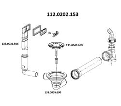FRANKE Ab- u. Überlaufgarnitur 112.0202.153 für KBX 110-34 mit Handbetätigung