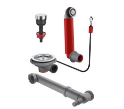 FRANKE 112.0687.564 Stösselventilset 1 Becken Drehknopf MRG / Ab- und Überlaufgarnitur mit Excenterbedienung