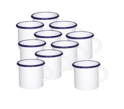 10er SET Becher HUSUM aus Emaille, 8 cm / Karl Krüger