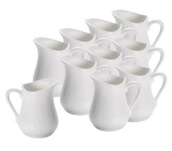 10er SET Milchkännchen 110 ml / Maxwell & Williams / White Basics / Sahnekännchen / Milchkanne / Porzellankännchen