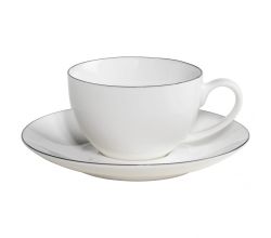 Maxwell & Williams Edge Espressotasse mit Untertasse, Premium-Keramik, FX0029