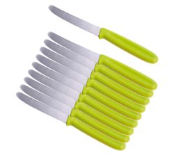 10er SET GSD 30143 Tafelmesser 21 cm, Griff grün