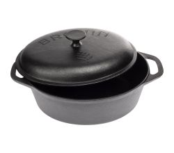 Browin 330525 Bräter / Gusseisentopf, 5,5 L / Gänsebräter / Schmortopf