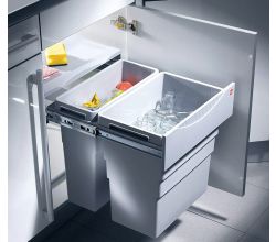 HAILO 3668-50 Abfallsorter 49 (30+19) Liter EASY CARGO 2 ab 50 cm Schrankbreite
