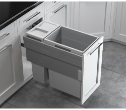 HAILO 3613311 US Cargo 15 37/15/D mit 52 (37+15) Liter Füllvolumen / 2 fach Mülltrennsystem / für 15 Zoll Schrankbreite