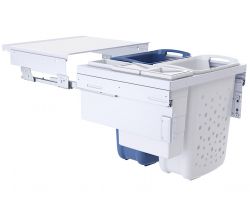 HAILO 3270611 Laundry Carrier 600 mit synchronisiertem Überauszug / TIDY 4-fach Wäschebehälterauszug / Wäschebox / Wäschekorb