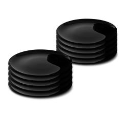 10er SET CreaTable - ITALIAN PARTY - Barbecueteller BLACK 33 cm aus Opalglas
