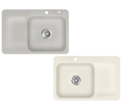 Flächenbündige KeraDomo Spüle JUNA 75 F von Systemceram / Keramikspüle