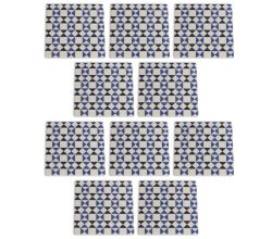 10er SET Medina Untersetzer Saidia, Keramik/Kork, 9,5 x 9,5 x 0,75 cm, DU0016