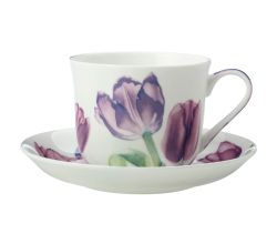 Maxwell & Williams JY0036 Tasse mit Untertasse 480ml Tulpe FLORIADE Bone China Porzellan, in Geschenkbox