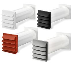 K-KLIMA-R 150/150 Mauerkasten mit Anschluss Rundrohr 150 mm / Teleskop-Mauerkasten / Compair flow (System Ø 150)