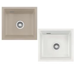 Flächenbündige Spüle KeraDomo KARA 51 F/o mit Medio-Matte / ab Schrankbreite 50 cm / Einbauspüle