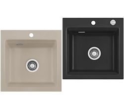 Flächenbündige Spüle KeraDomo KARA 51 F mit Medio-Matte / ab Schrankbreite 50 cm / Einbauspüle