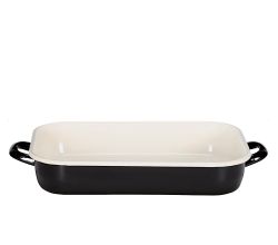 KARL KRÜGER Vierkantpfanne TRIEST 36 cm - schwarz/creme emailliert