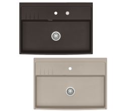 KeraDomo Elementspüle KENTRO 90 für AP-Tiefe 60 cm / systemceram / Keramikspüle