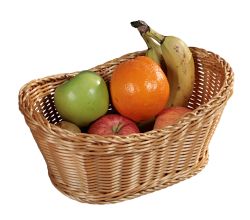 KESPER Brot- und Obstkorb 28 x 21 x 13 cm aus Kunststoffgeflecht, braun / Servierkorb