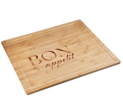KESPER 58597-13 Schneide- und Abdeckplatte Motiv BON APPETIT aus Bambus / Herdabdeckplatte / Schneidbrett